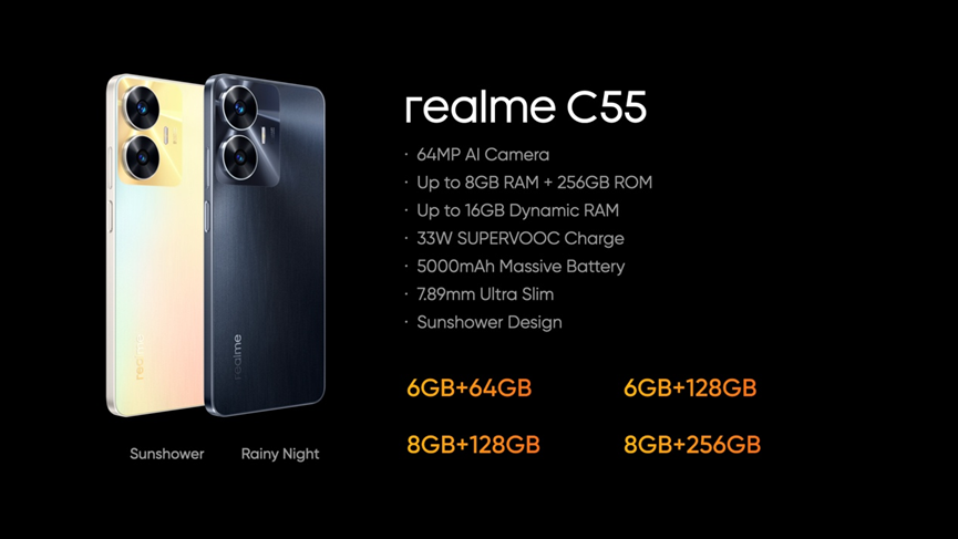 realme C55 (8GB + 256GB) Rainy Night Smartphone, Mobile
